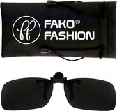 Fako Fashion® - Clip On Voorzet Zonnebril - Small - 125x33mm - Zwart
