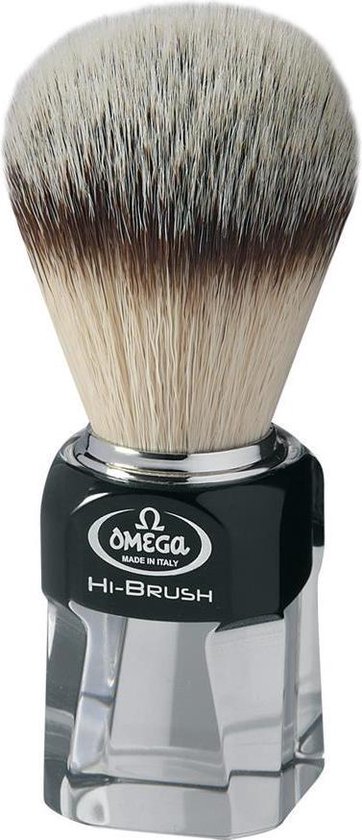 Omega blaireau cheveux synthétiques Hi-Brush plexi noir | bol.com