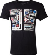 Galaga Heren Tshirt -L- 35 Pixel Zwart