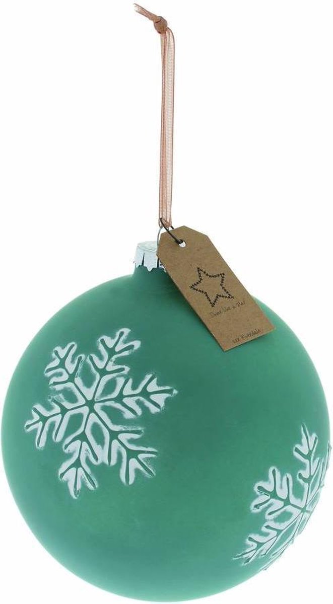 Riverdale Kerstbal Snowflakes mint green 12cm