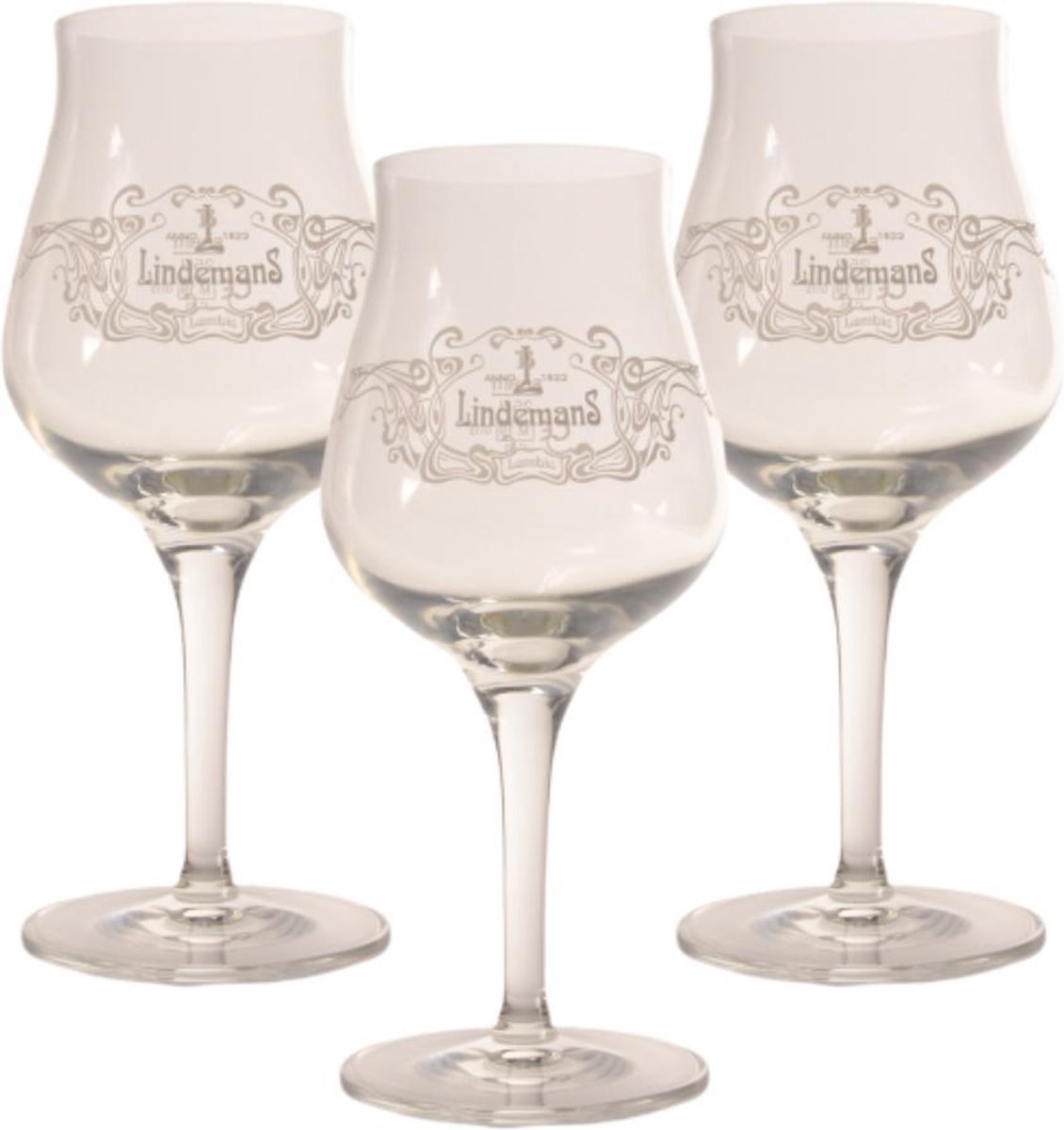 Lindemans Bierglas - 25cl (Set van 3) - Origineel glas van de brouwerij -  Glas op voet... | bol.com