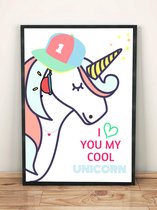Mystery Souk Poster - Foto Met Een Unicorn Eenhoorn Inbegrepen - 70 X 50 Cm - Zwart