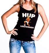 Nederland supporter tanktop / mouwloos shirt Hup Leeuwinnen zwart dames - landen kleding XL