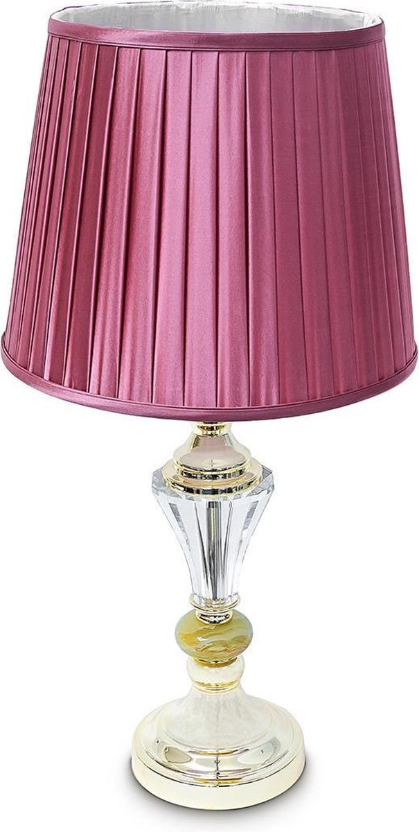 Bemiddelen vrouw adverteren relaxdays Roze tafellamp satijn, retro design bureaulamp, klassieke romantische  lamp 60 cm | bol.com