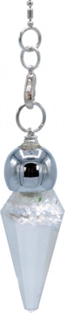 Pendel bergkristal facet geslepen spits + sierkraal - 6.2 - Edelsteen - Mineraal - M