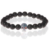 Memphis kralen armband Lavasteen Red Eye Skull II