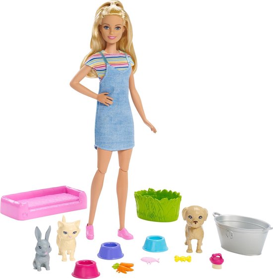 Barbie Huisdierenwassalon Speelset - Barbiepop