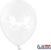 50 Ballonnen in zak duiven crystal - Wit/ivoor 30cm