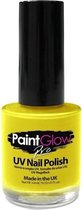 Neon gele UV nagellak 12 ml - Lichtgevende glow in the dark/blacklight nagellakjes - Schmink/make-up geel thema