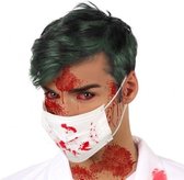 Horror/chirurgen mondkapje met bloed 23 x 15 cm voor volwassenen - Halloween verkleed accessoire