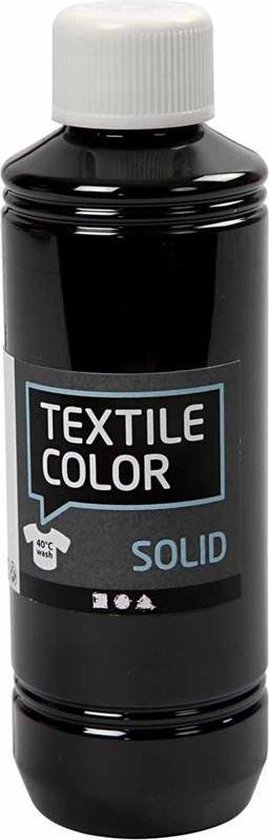Textile Solid, zwart, dekkend, 250 ml