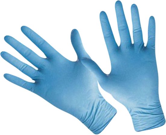 100 stuks - Handschoenen - latex - blauw - maat M - dispenserdoos - niet  steriel | bol.com