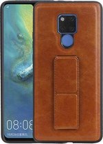 Grip Stand Hardcase Backcover voor Huawei Mate 20 X Bruin