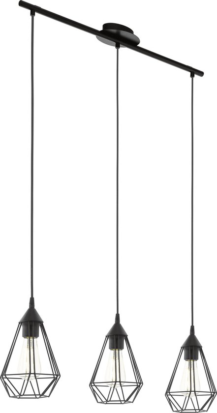 EGLO Tarbes Hanglamp - E27 - 79 cm - Zwart | bol