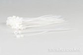 100 stuks Witte kabelbinders met bevestigings-oog 200 mm x 4.8 mm + Kortpack pen (099.0553)
