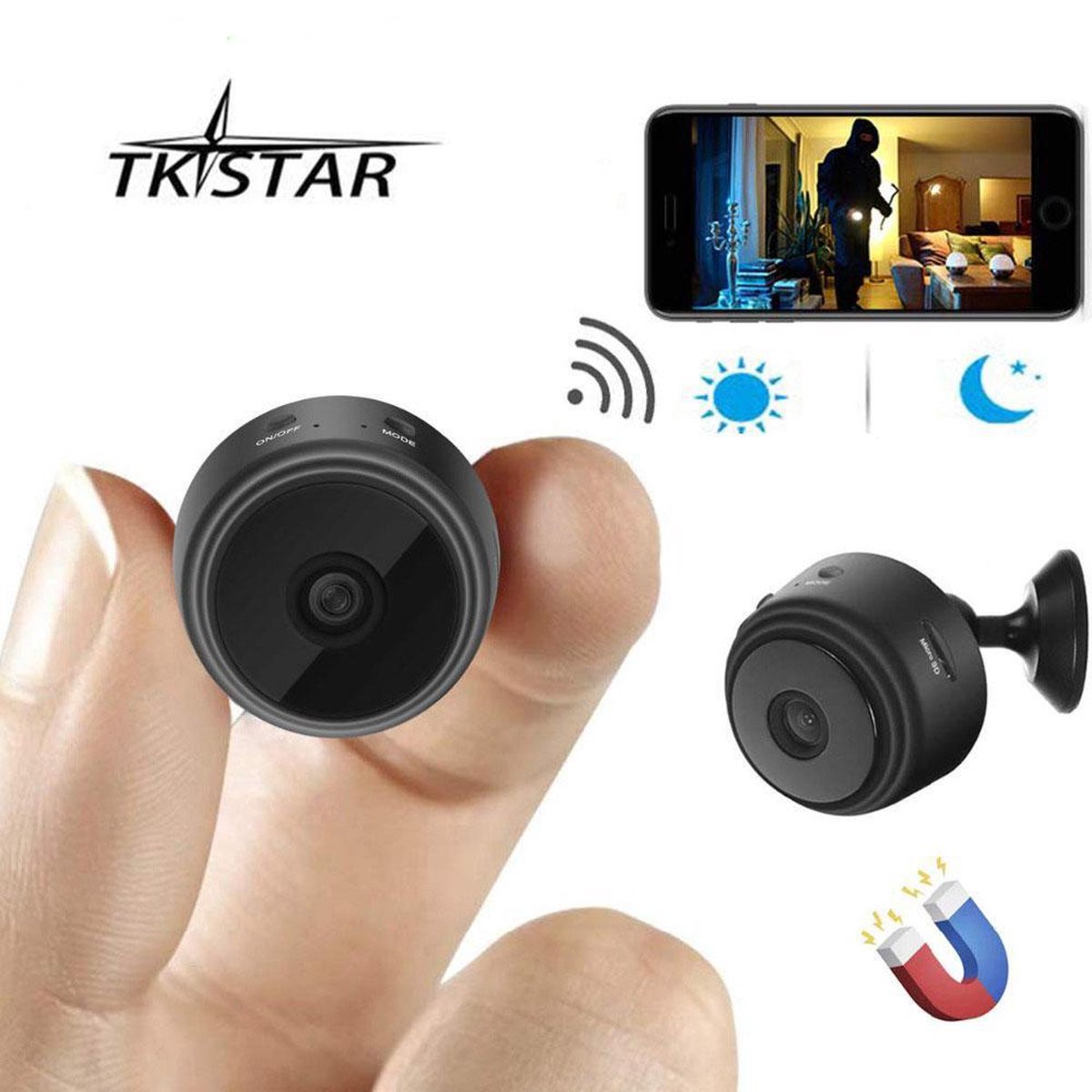 XIEJ W18 1080P Mini Spy Camera Draagbare Kleine Draadloze WiFi Video Bewakingscamera's met Nachtzicht en Bewegingsdetectie Indoor Covert Beveiligingscamera voor Thuis en Op kantoor