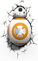 3DlightFX Star Wars BB-8 - Wandlamp - Nachtlamp met wandsticker en timer - energie zuinige LED verlichting - 31 x 23 cm.