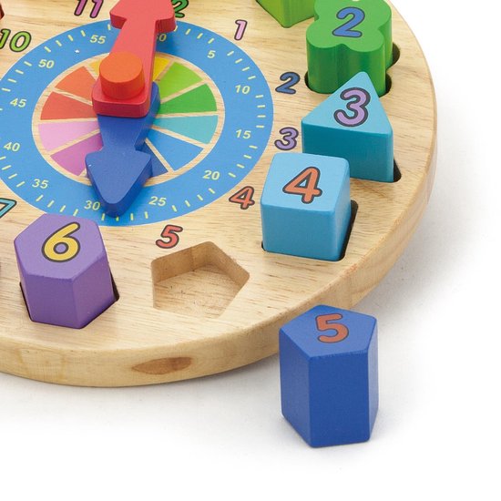 Viga Toys - Puzzelklok met geometrische vormen - New Classic Toys
