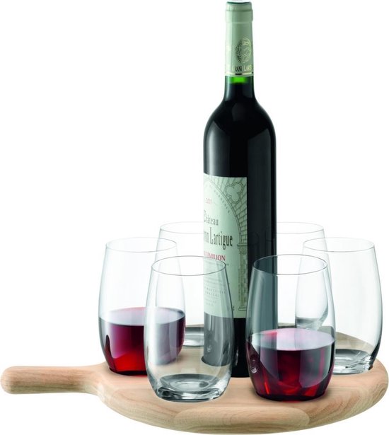 lsa-paddle-water-en-wijn-set-met-houten-dienblad-set-van-6-stuks