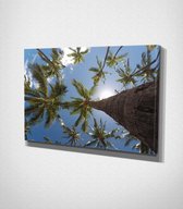 Hawaii Palm Trees Canvas - 100 x 70 cm - Landschap - Schilderij - Canvas - Slaapkamer - Wanddecoratie  - Slaapkamer - Foto op canvas