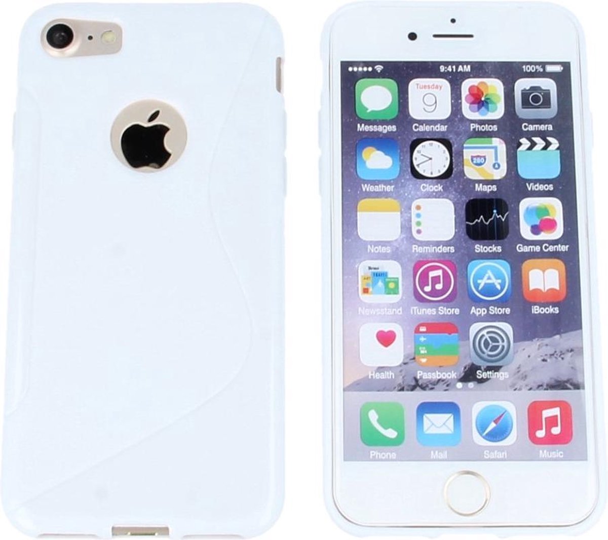 S Line Gel Silicone Case Hoesje Wit White voor Apple iPhone 7 Plus