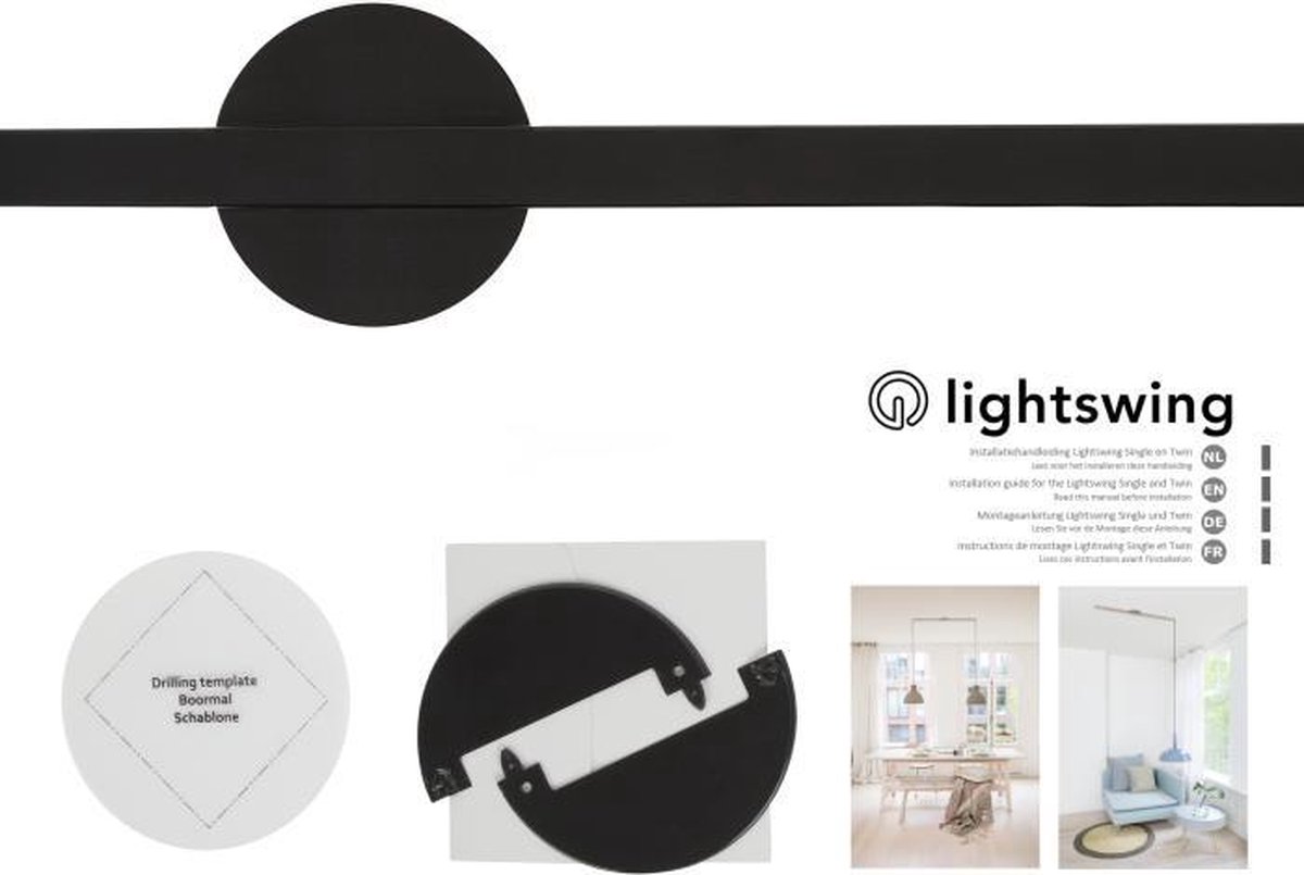 Lightswing Single - Ophangsysteem voor hanglampen - Zwart |