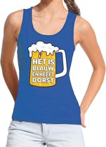 Blauw Het is blauw en heeft dorst tanktop / mouwloos shirt dames L