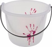 Halloween Glow in the dark lichtgevend snoep emmertje voor Halloween - diameter 5 cm en hoogte 13 cm