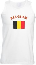 België Tanktop - Met Vlag - XL - Wit