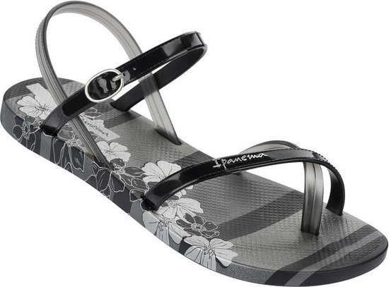 ipanema slippers - fashion sandal - maat 39 - dames - zwart - zilver |  bol.com