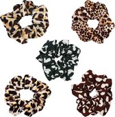 Scrunchie haarelastiek Velvet - 5-pack