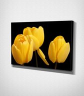 Yellow Flowers Canvas - 30 x 40 cm - Bloemen - Schilderij - Canvas - Slaapkamer - Wanddecoratie  - Slaapkamer - Foto op canvas