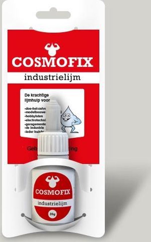 Cosmofix Industrielijm - transparante universele Secondelijm - 20 gram - handige 3 standen doseer dop
