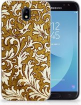 Geschikt voor Samsung Galaxy J7 2017 | J7 Pro TPU siliconen Hoesje Design Barok Goud