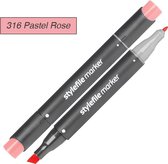 Stylefile Twin Marker - Pastelroze - Deze hoge kwaliteit stift is ideaal voor designers, architecten, graffiti artiesten, cartoonisten, & ontwerp studenten