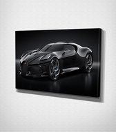 Bugatti La Voiture Noire Canvas - 30 x 40 cm - Auto - Schilderij - Canvas - Slaapkamer - Wanddecoratie  - Slaapkamer - Foto op canvas