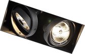 QAZQA trimless 70 - Spot encastrable - 2 lumières - L 215 mm - Zwart