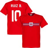 Costa Rica Ruiz B. Team T-shirt - Rood - XXL