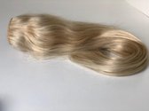 Extension a clip Vrais cheveux européens * 1 pièce, 28 cm d'oreille à oreille pour beaucoup de volume * 100 grammes * 40 cm * blond clair * points épais et complets