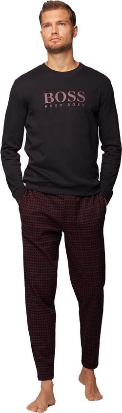 Hugo Boss - Heren Giftbox Pyjama Set Zwart Bordeaux - XL | bol