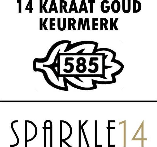 Sparkle14 Klaver diamant 0.005ct H Si Hanger Goud - SPARKLE14