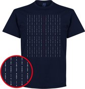 Engeland Pin Stripe T-Shirt - Navy - XL
