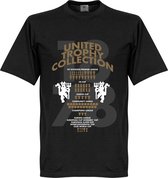 Manchester United Trophy Collection T-Shirt - Zwart - S