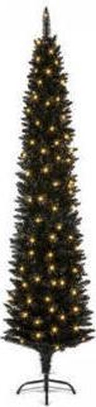 Overgave vuist veld Modieuze zwarte voorverlicht kunstkerstboom 180cm | Premier Decorations  6.5ft LED... | bol.com