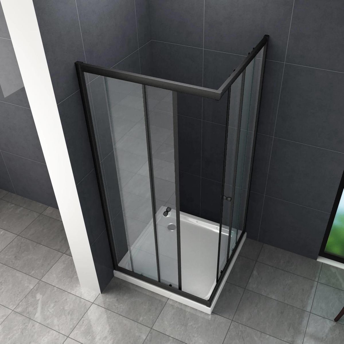 Douchecabine 90x90 cm Slide schuifdeur douchecabine vierkant Mat