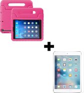 iPad Mini 5 Hoes Kinder Hoesje Kids Case Met Screenprotector Glas - iPad Mini 5 Hoesje Kindvriendelijk Shockproof Cover - Roze