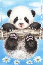 Diamond Painting Klimmende panda 30x45cm. (Volledige bedekking - Vierkante steentjes) diamondpainting inclusief tools