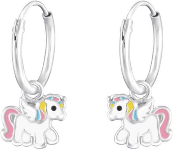 La Rosa Princesa - Boucles d'oreilles unicorne Rainbow Love- Argent