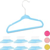 Relaxdays 60 x kledinghangers kind - babykledinghanger - kunststof – kledinghanger blauw
