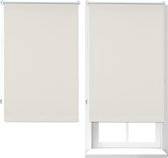 Relaxdays 2 x verduisterend rolgordijn beige - zonwerend - met klemmen – 60 x 160 cm